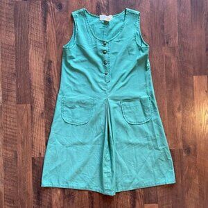 VTG 70s Girl Scouts Junior Uniform Dress Green Permanent Press A-Line USA